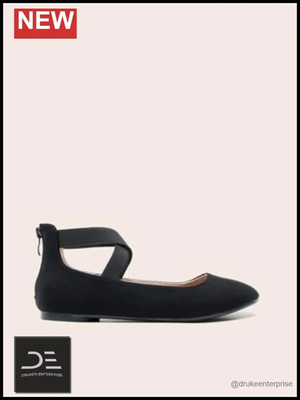 Women's Ankle Strap Ballet Flats with Crossover Design - Comfortable for Walking
